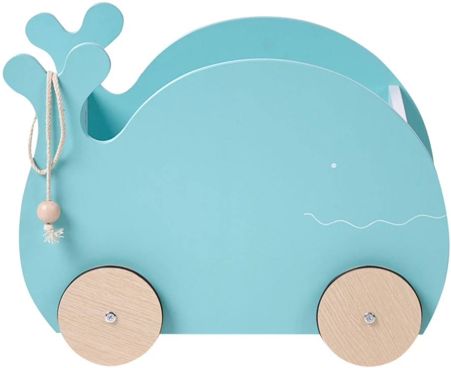 Beliani Žaislų dėžė ant ratukų WOOLI 30 cm Mėlyna
