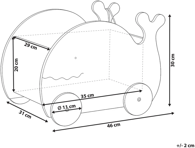 Beliani Žaislų dėžė ant ratukų WOOLI 30 cm Mėlyna