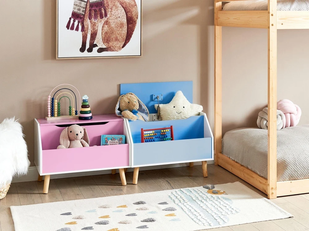 Beliani Žaislų dėžė CASPER 43 cm mėlyna
