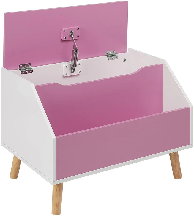 Beliani Žaislų dėžė CASPER 43 cm rausva
