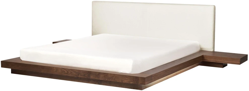 Beliani ZEN 180 x 200 cm LED dvigulė lova, rudas uosio atspalvis