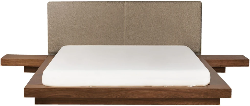 Beliani ZEN LED Boucle lova, 160 x 200 cm, uosio ruda