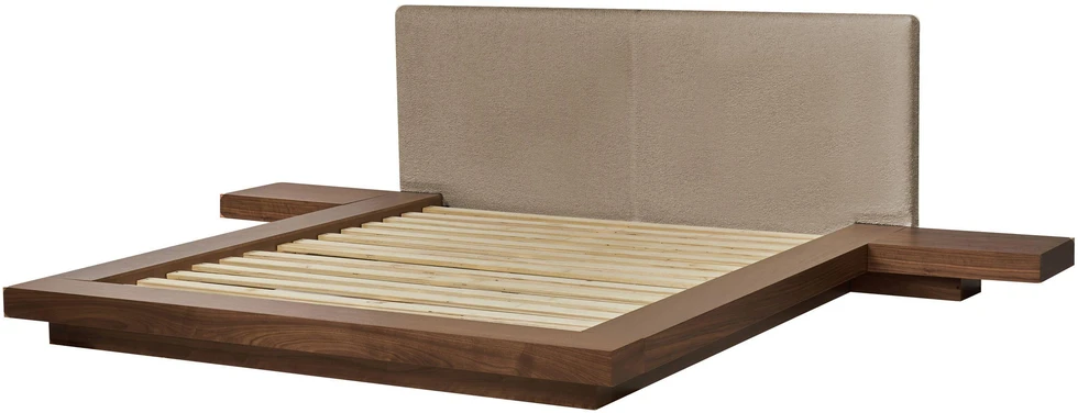 Beliani ZEN LED Boucle lova, 160 x 200 cm, uosio ruda