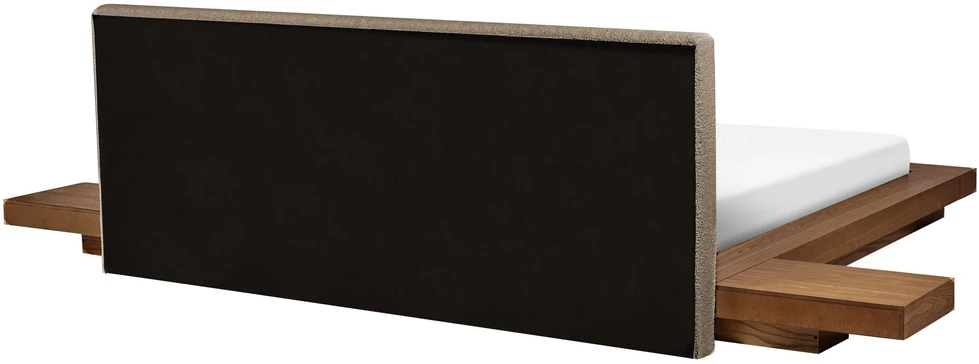 Beliani ZEN LED Boucle lova 180 x 200 cm Natūralus uosis