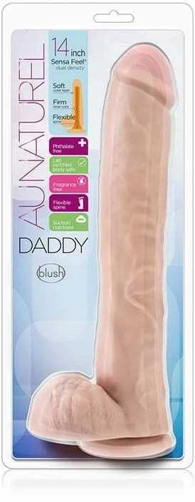 Blush Skaistalai AU NATUREL DADDY 14 INCH SENSA FEEL