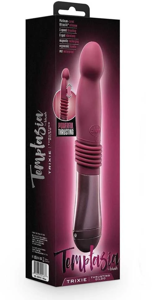 TEMPTASIA TRIXIE stumpiantis dildo vyno spalvos