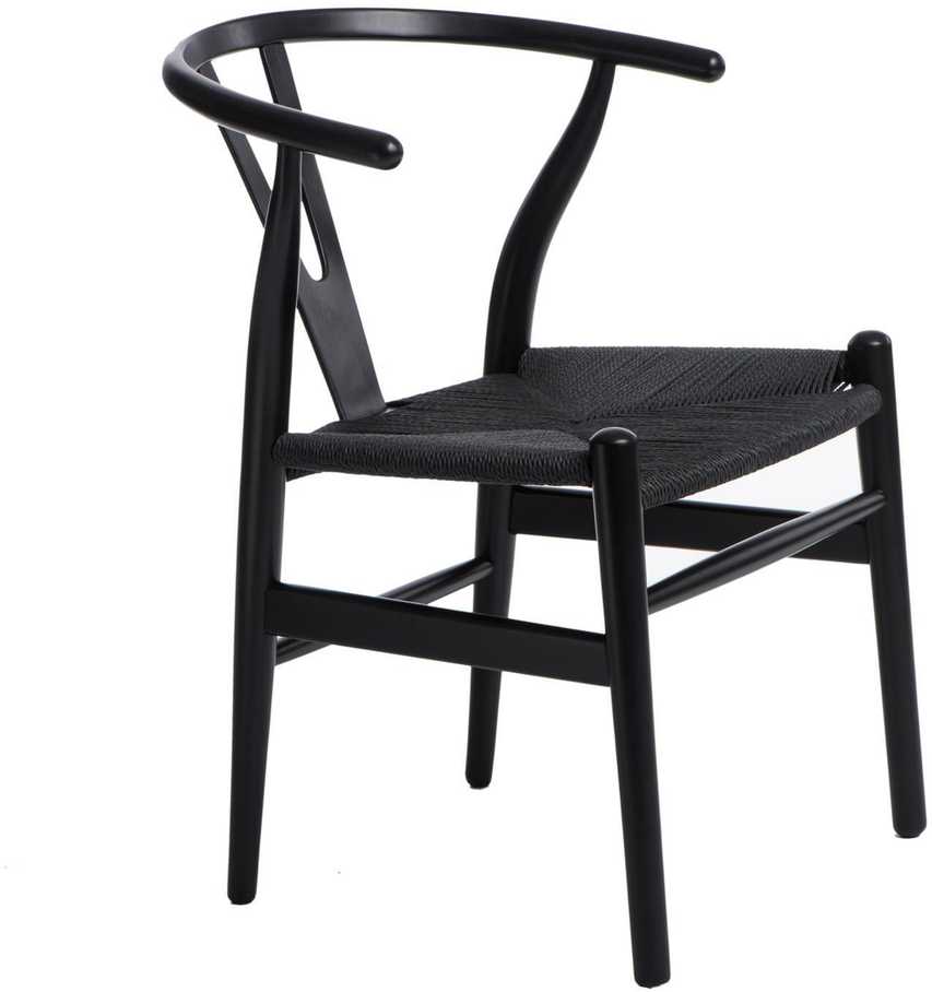 D2.DESIGN Kėdė Wicker Juoda, juoda, įkvėpta Wishbone