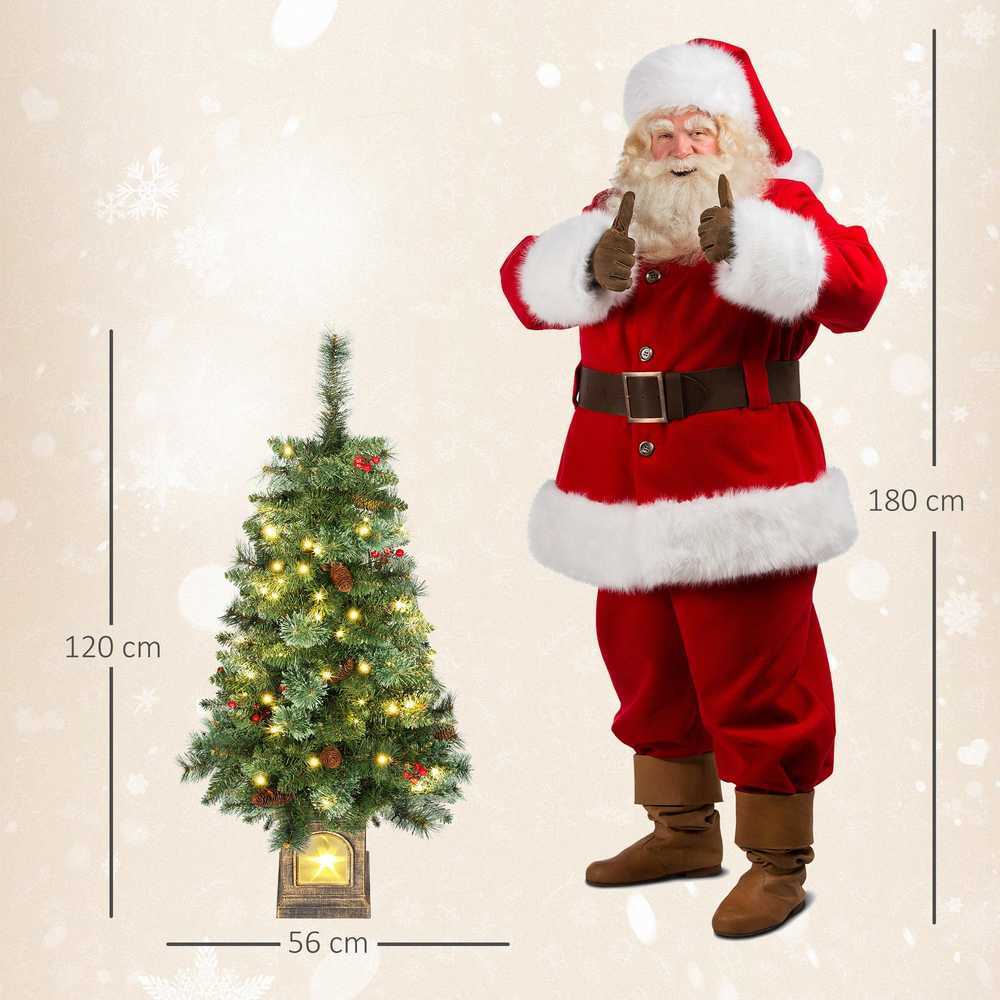 Homcom Dirbtinė kalėdinė eglutė su 100 LED ir 8 apšvietimo režimais, žalia, 120 cm
