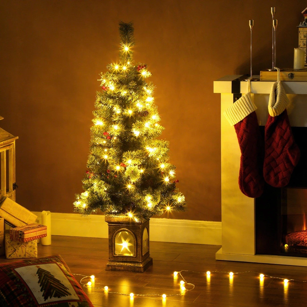 Dirbtinė kalėdinė eglutė su 100 LED ir 8 apšvietimo režimais, žalia, 120 cm
