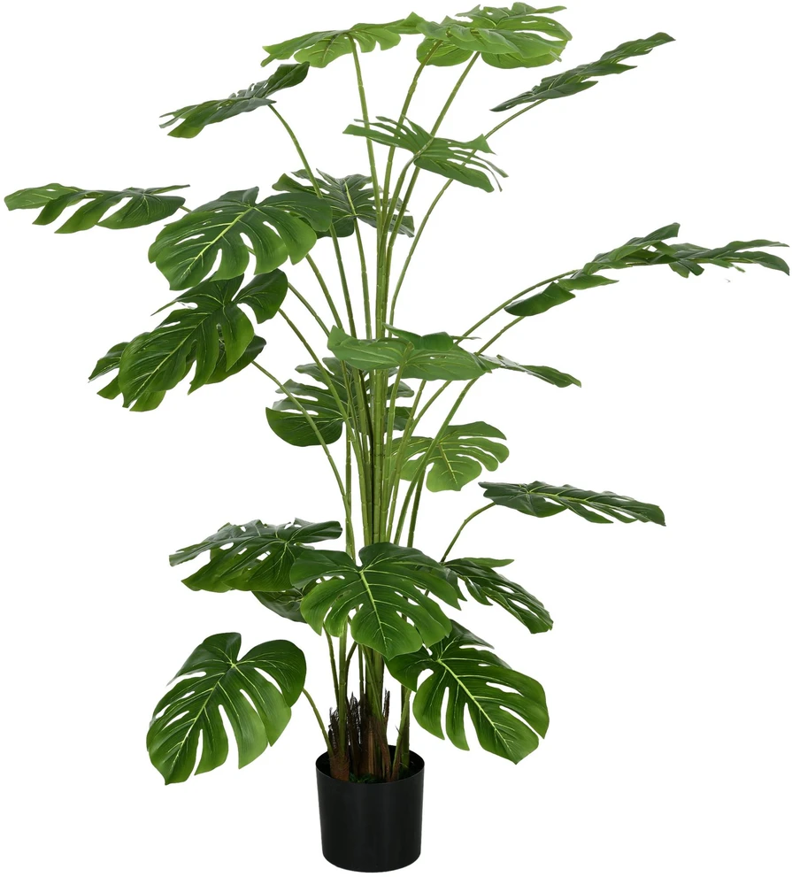 Dirbtinis augalas HOMCOM, dirbtinė Monstera Deliciosa, 180 cm aukščio dirbtinis medis su 24 šakomis, kambarinis augalas, dekoratyvinis augalas patalpoms, žalias