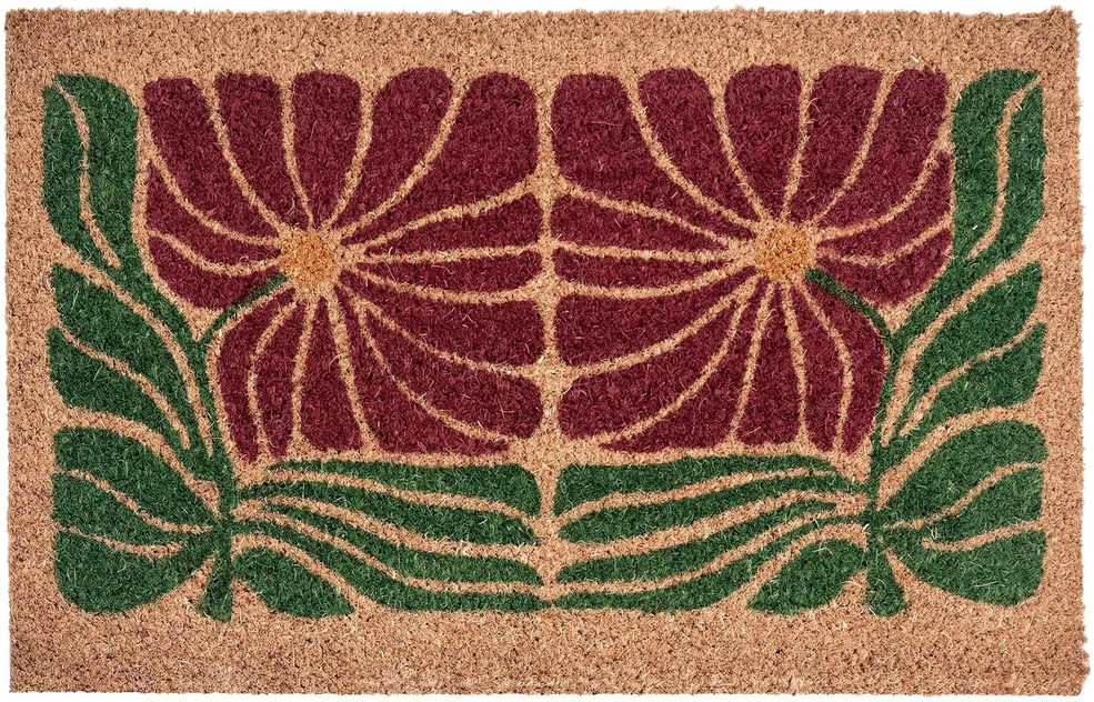Beliani Durų kilimėlis TANALIAN spalvotas 50 x 80 cm gėlės kokoso pluoštas
