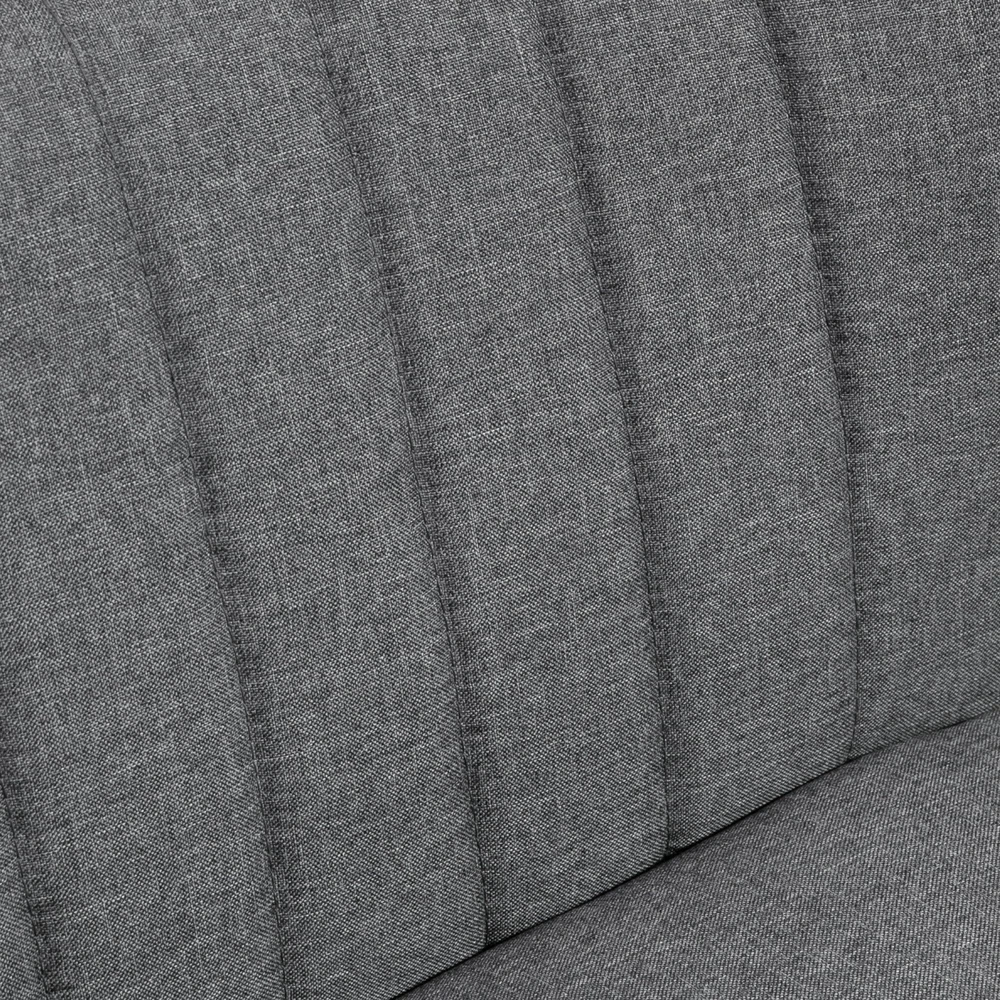 Dvivietė sofa, minkšta sofa lino išvaizdos, medinis rėmas, svetainei ir miegamajam, 117 cm, pilka