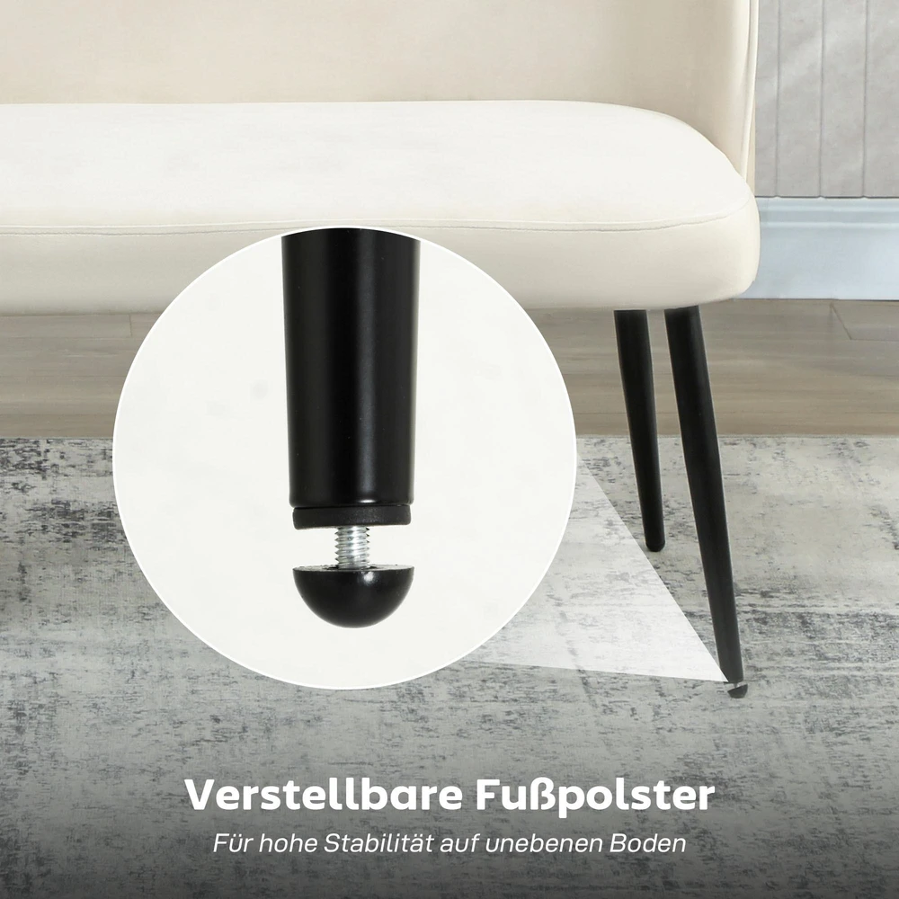 Dvivietė sofa, moderni minkšta sofa su metaliniu ir mediniu rėmu, aksominio audinio apmušalai, smėlio spalvos