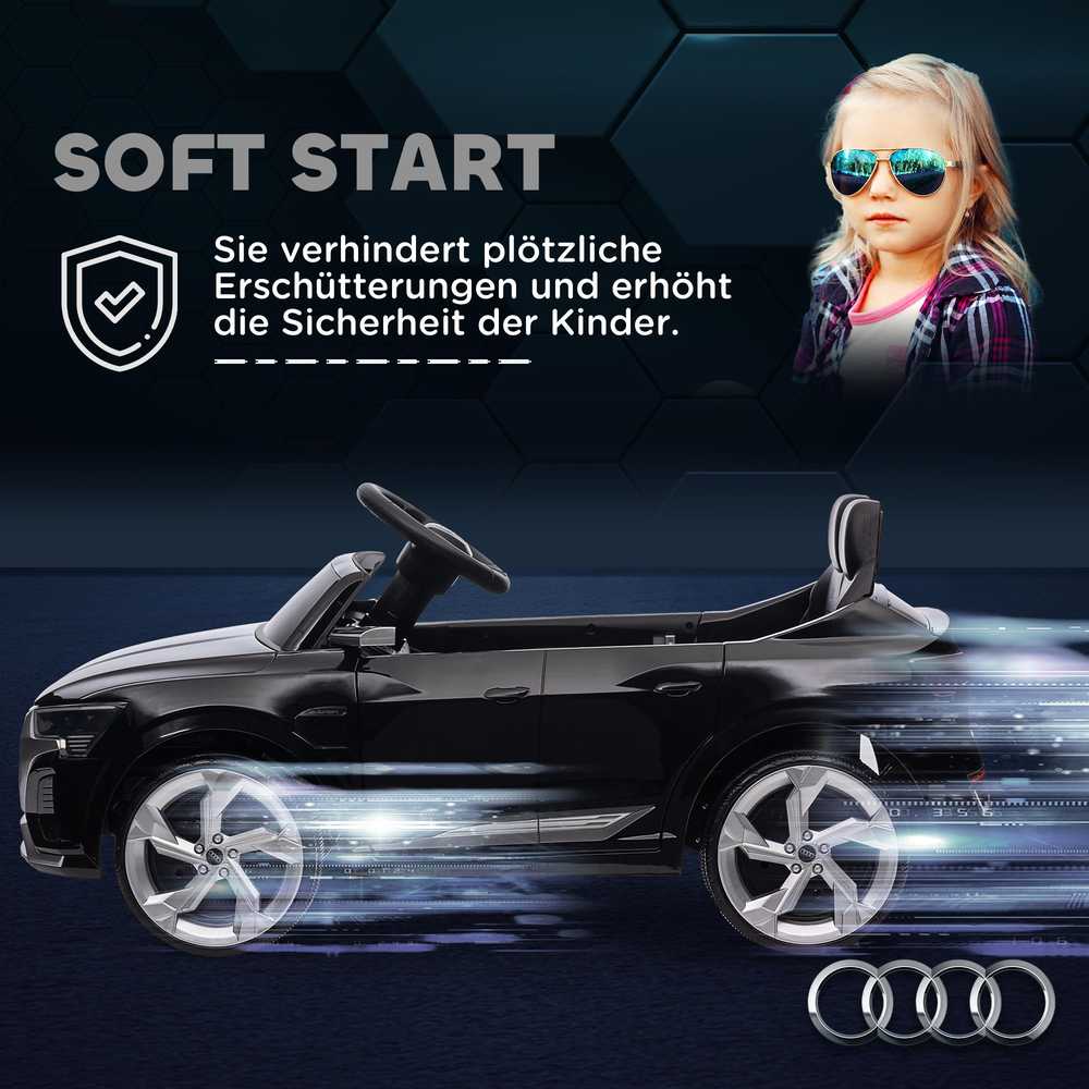 Elektrinis vaikiškas automobilis 12V Audi Q8, 3-5 km/h, nuotolinio valdymo pultas, žibintai, muzika, juodas