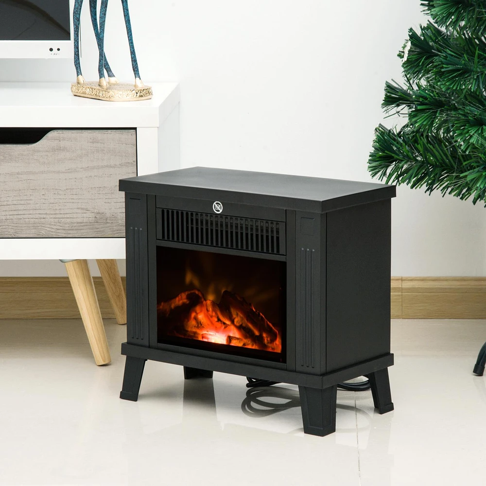 Homcom Elektrinis židinys 600/1200W, juoda, 34x17x31 cm