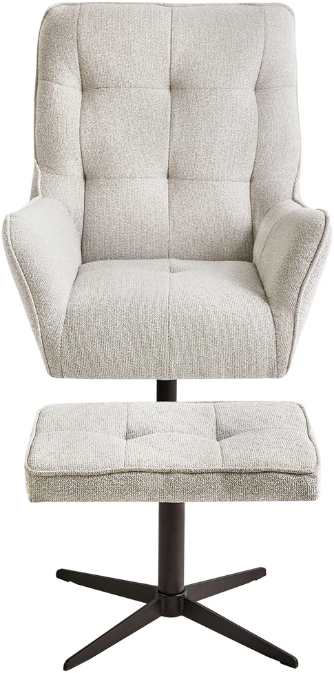 Sofa Beliani Besisukantis krėslas MOLLE II su kojų atrama, šviesiai smėlio spalvos