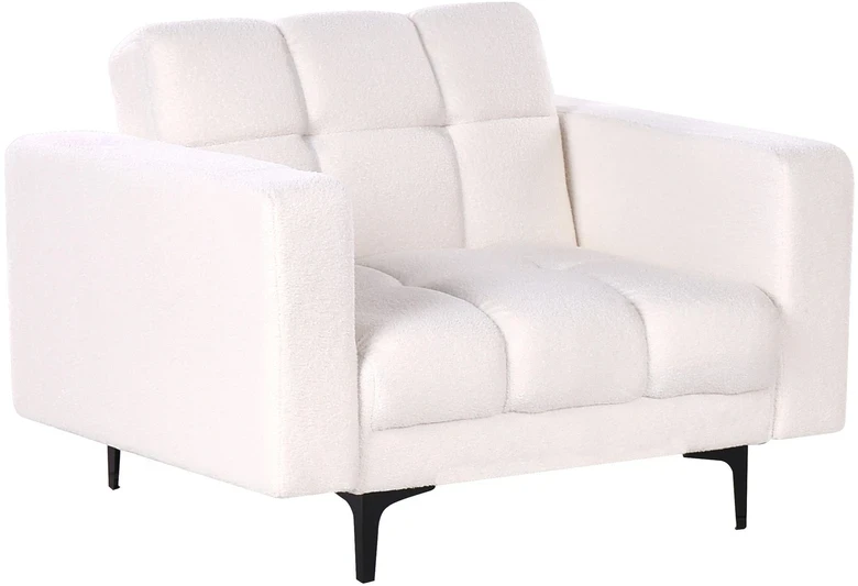 Fotelis Beliani Fotel ALNES Boucle baltas