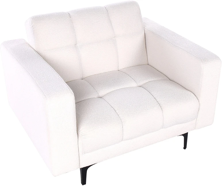 Fotelis Beliani Fotel ALNES Boucle baltas