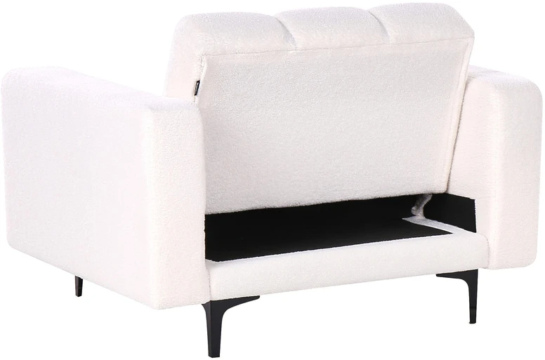 Fotelis Beliani Fotel ALNES Boucle baltas