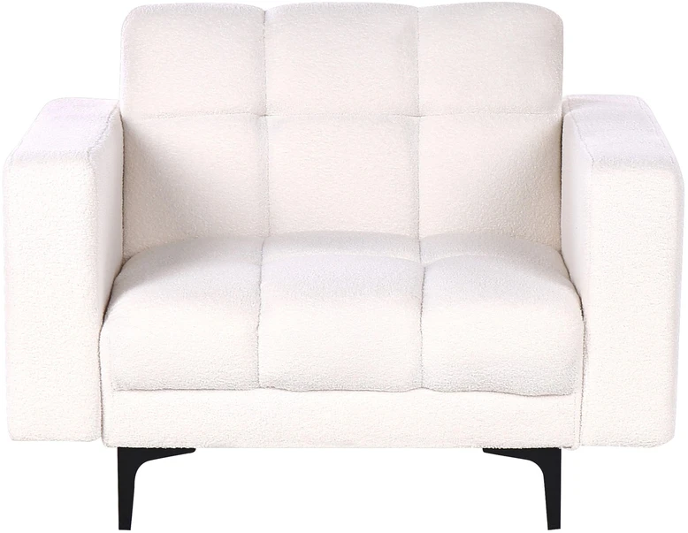 Fotelis Beliani Fotel ALNES Boucle baltas