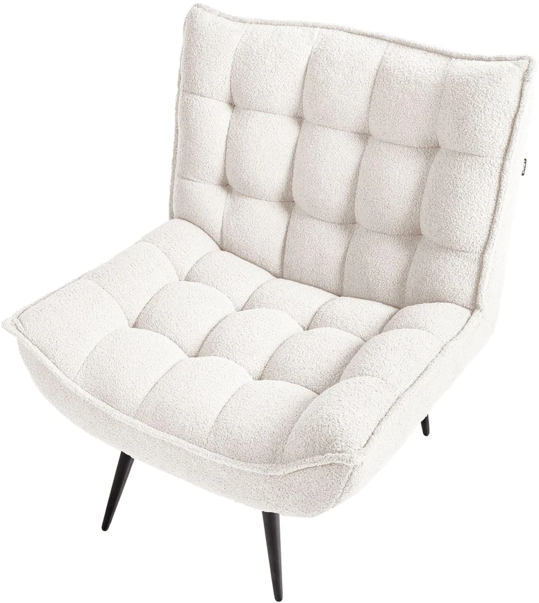 Fotelis Beliani Fotel ALVESTA boucle baltas