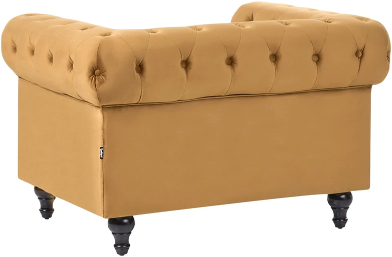 Fotelis Beliani Fotel CHESTERFIELD aksominis auksinis