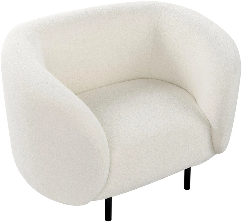 Fotelis Beliani Fotel LOEN Boucle baltas