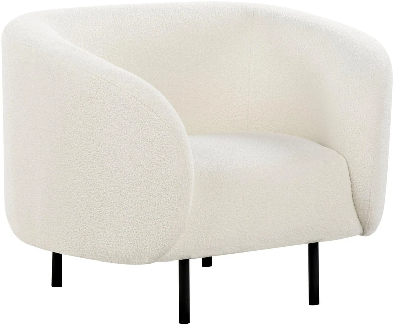 Fotelis Beliani Fotel LOEN Boucle baltas