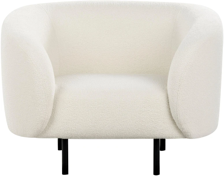 Fotelis Beliani Fotel LOEN Boucle baltas