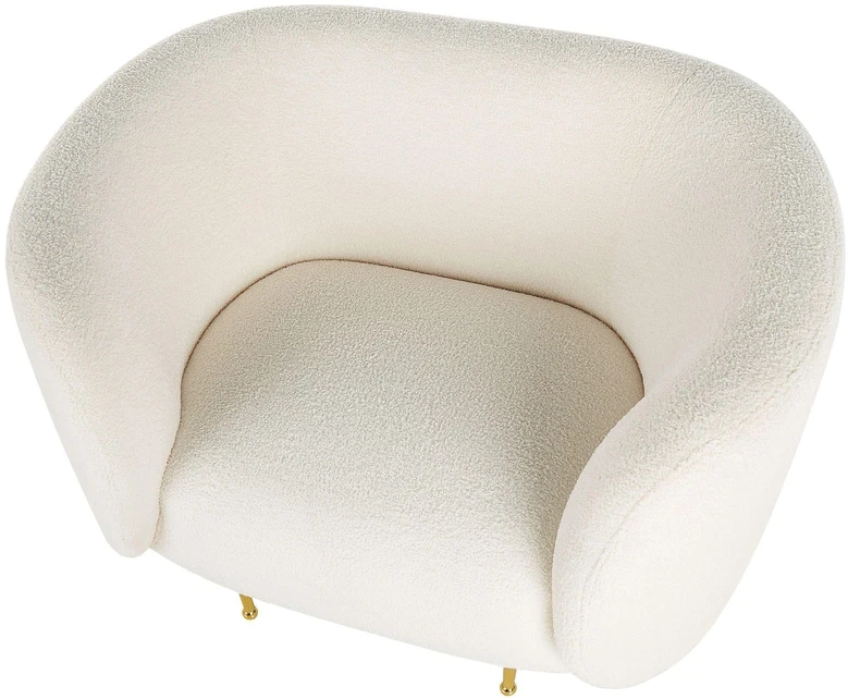 Fotelis Beliani Fotel LOEN Boucle baltas