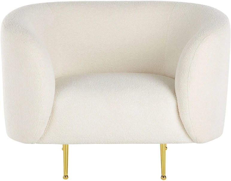 Fotelis Beliani Fotel LOEN Boucle baltas