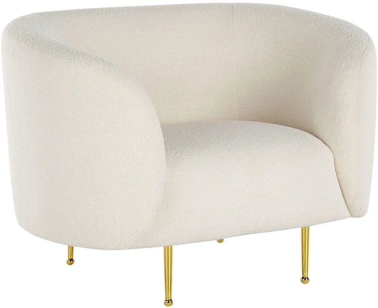 Fotelis Beliani Fotel LOEN Boucle baltas