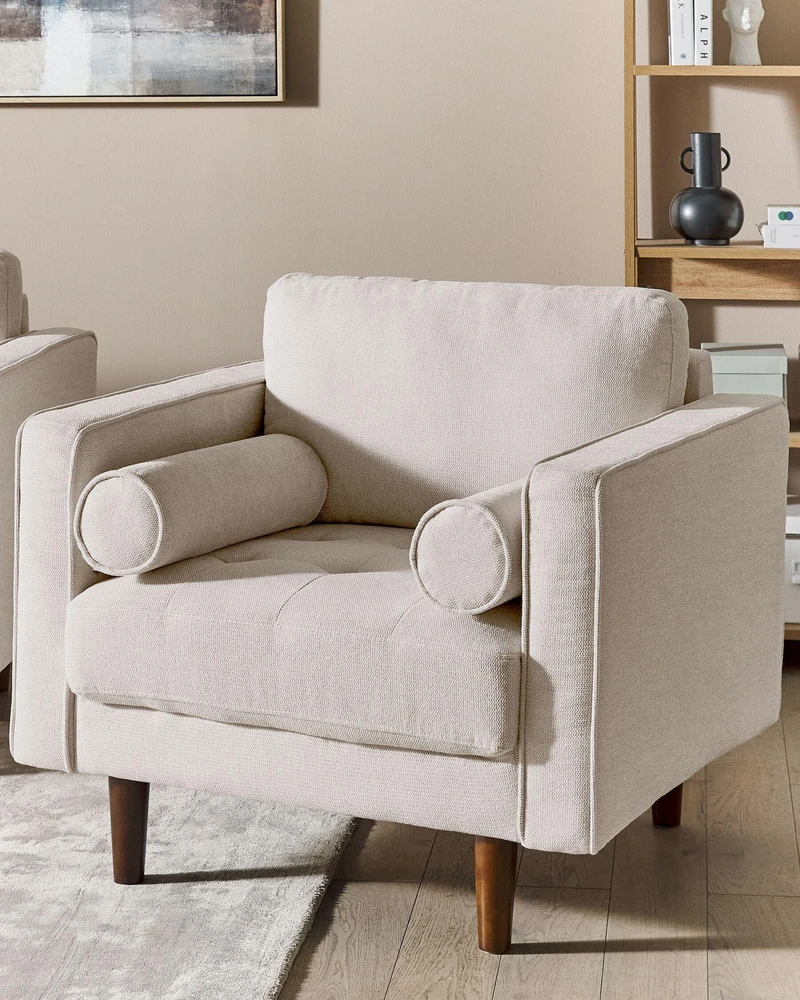 Fotelis Beliani Fotel NURMO šviesiai smėlio spalvos