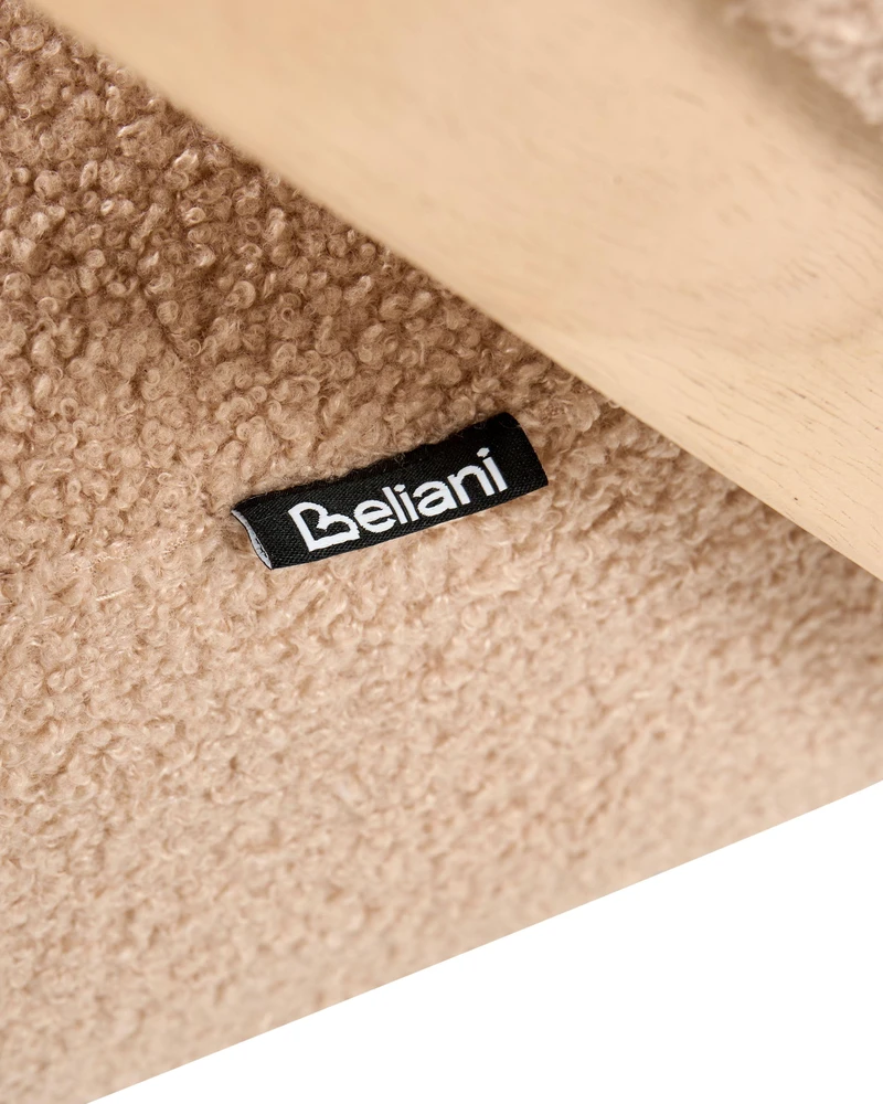 Fotelis Beliani Fotel SKEI Bouclé smėlio spalvos