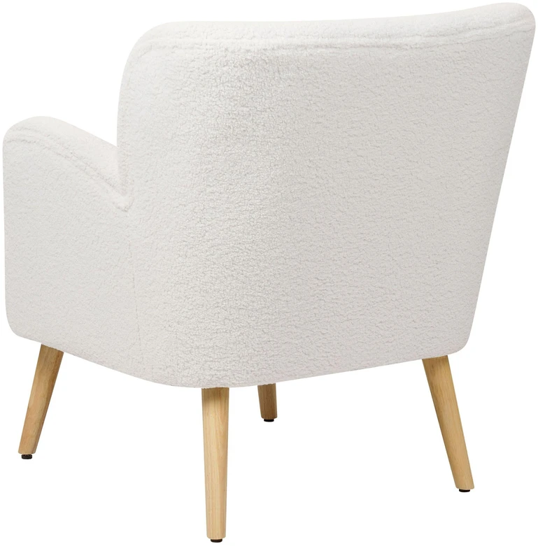 Sofa Beliani Fotel TUMBA su kojų atrama Boucle baltas