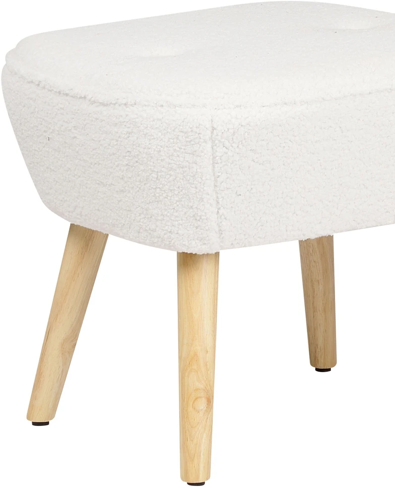 Sofa Beliani Fotel TUMBA su kojų atrama Boucle baltas