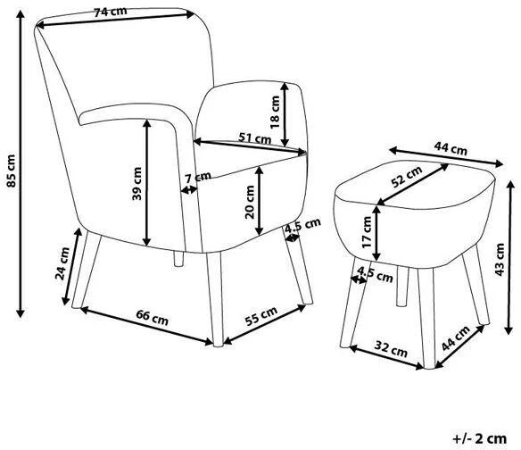 Sofa Beliani Fotel TUMBA su pakoja, spalvotas