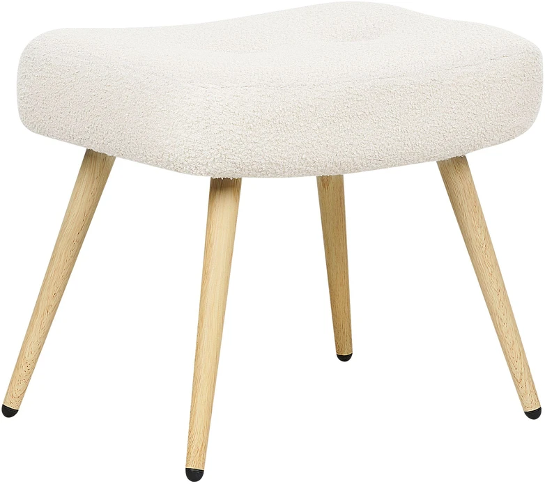 Sofa Beliani Fotel uszak VEJLE su kojų atrama, baltas audinys Boucle