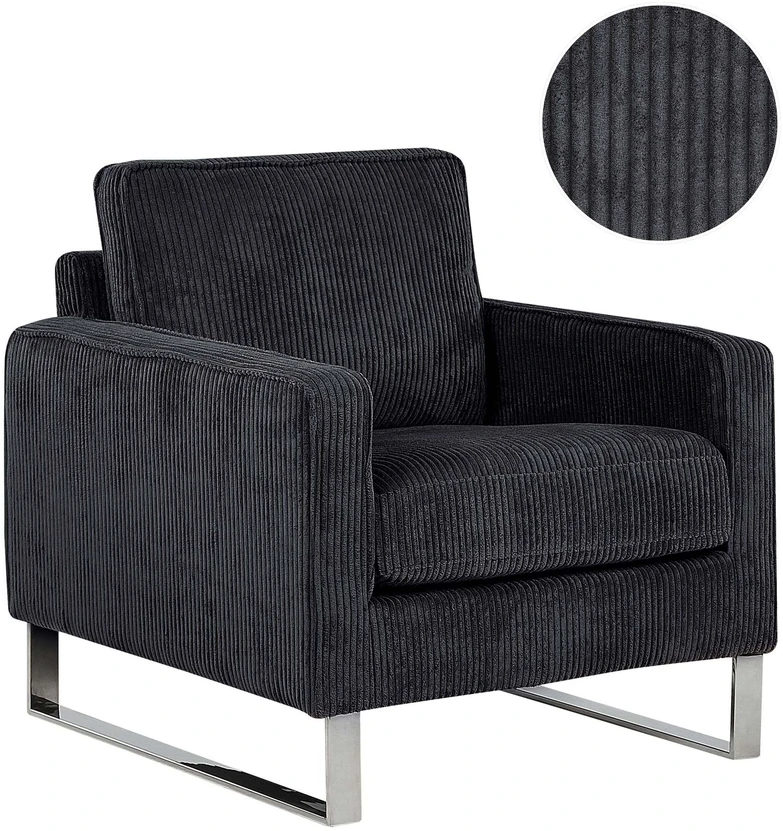 Fotelis Beliani Fotel VIND, velvetinis, juodas