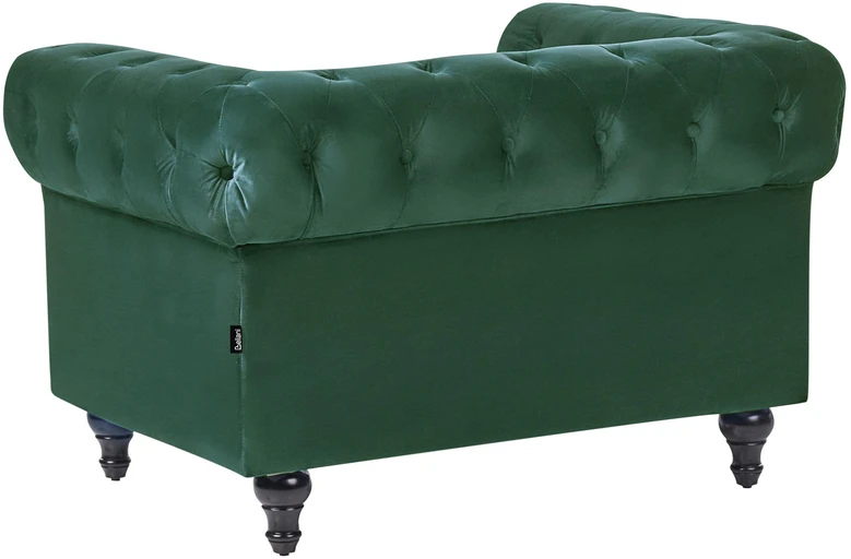 Fotelis Beliani Fotelė CHESTERFIELD veliūrinė, smaragdinė