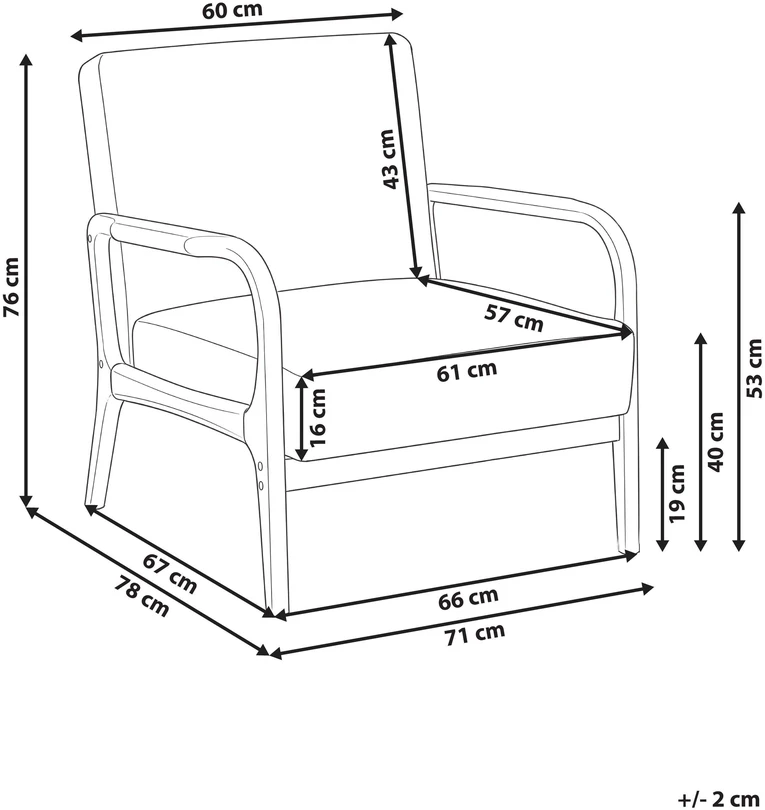 Fotelis Beliani Fotelė SENNELS Boucle smėlio spalvos