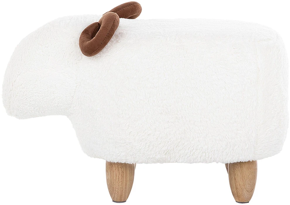 Fotelis Beliani Gyvūno formos pufas LAMB, baltas avytė