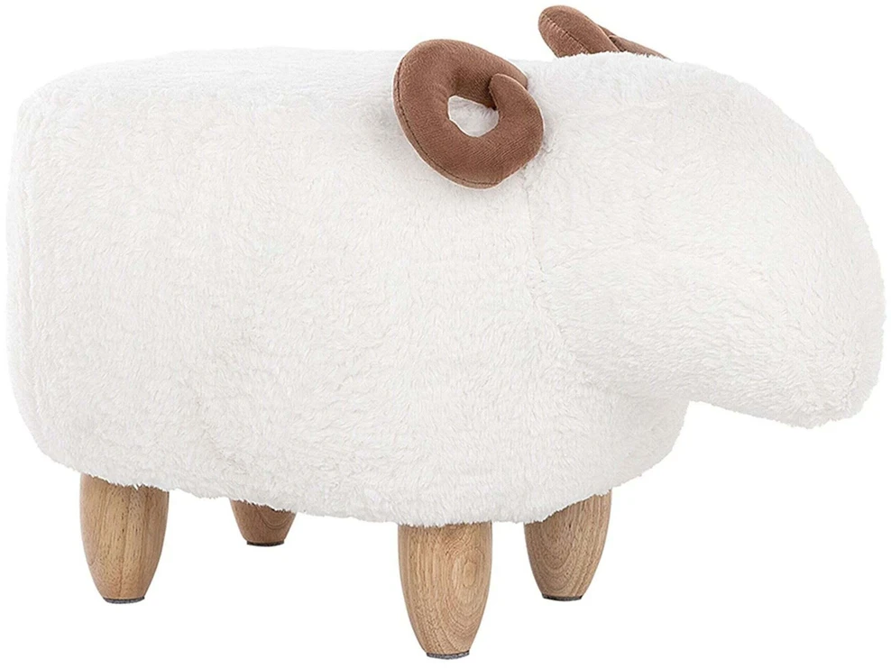 Fotelis Beliani Gyvūno formos pufas LAMB, baltas avytė