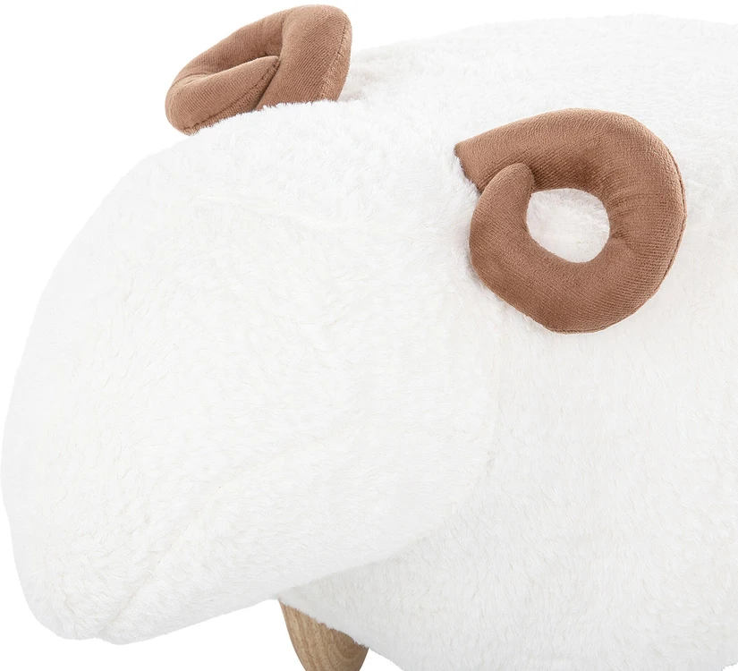 Fotelis Beliani Gyvūno formos pufas LAMB, baltas avytė