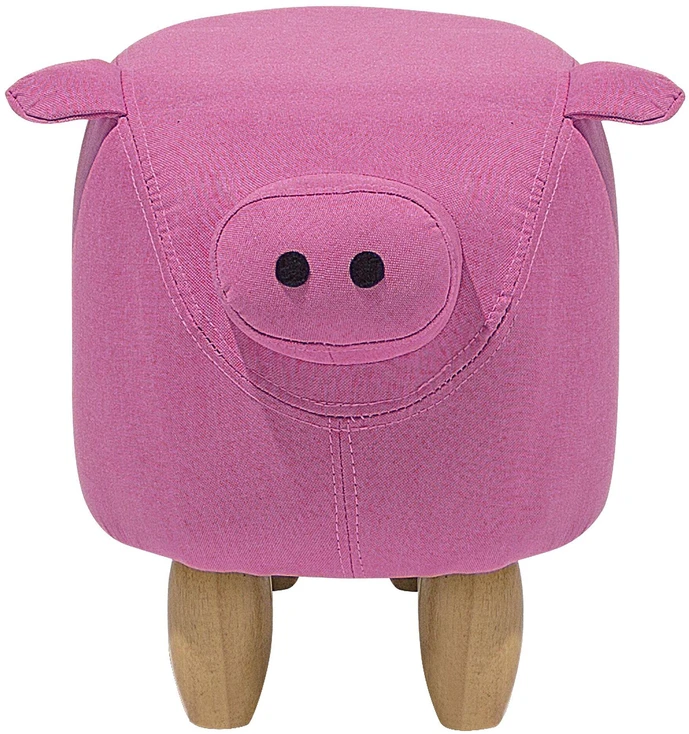 Fotelis Beliani Gyvūno formos pufas PIGGY rausvas