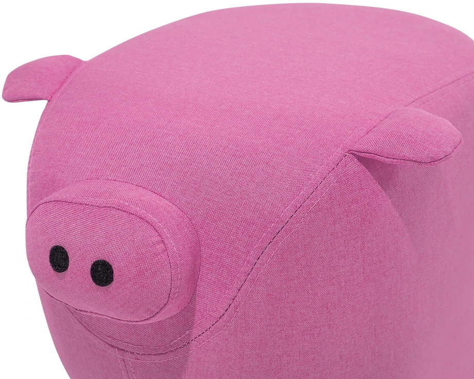 Fotelis Beliani Gyvūno formos pufas PIGGY rausvas