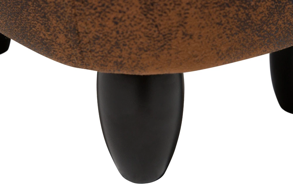 Beliani Gyvūno formos pufas su daiktadėže HIPPO, eko oda, rudas hipopotamas