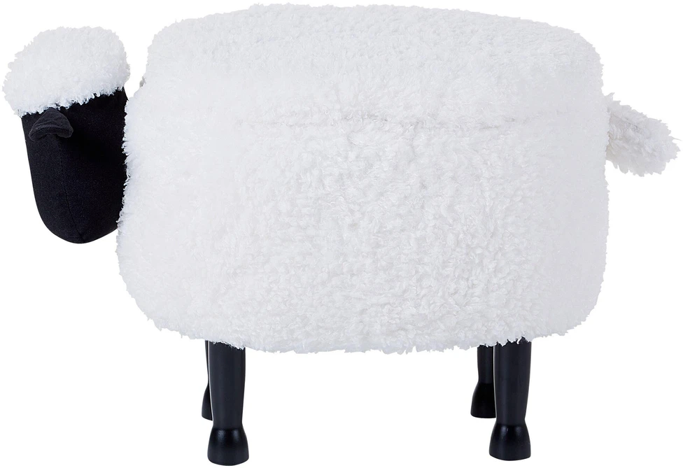Fotelis Beliani Gyvūno formos pufas su daiktadėže SHEEP baltas avytė