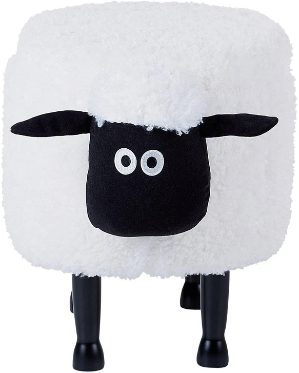 Fotelis Beliani Gyvūno formos pufas su daiktadėže SHEEP baltas avytė