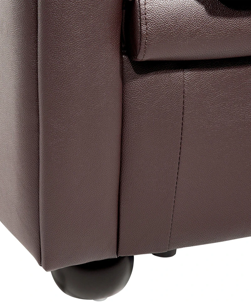 Fotelis Beliani Krėslas CHESTERFIELD Tikra oda Rudas